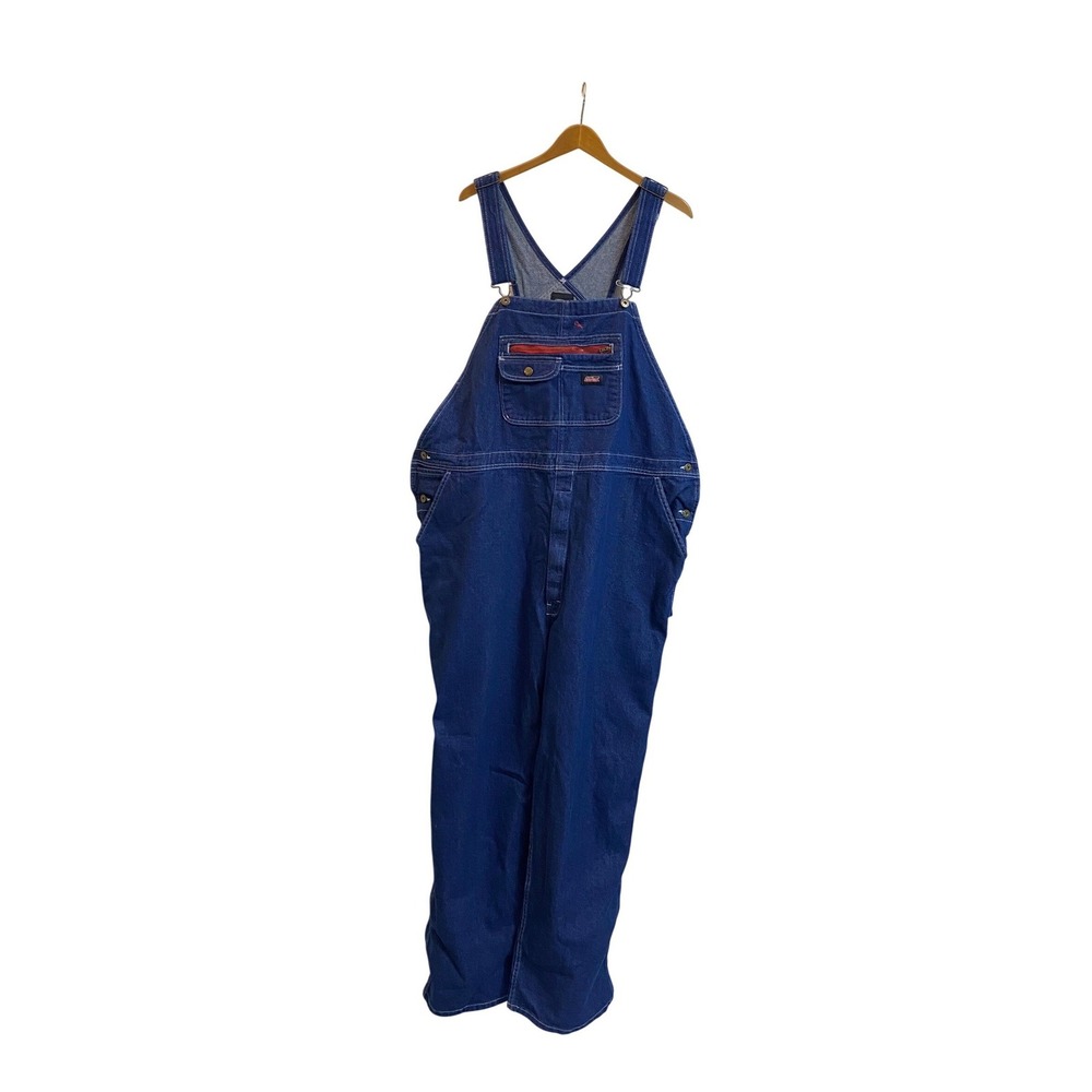 Genuine Dickies Mens Durable Bib Overalls Denim Indigo Blue 2XL Regular EB713RNB